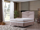 Cınar King Storage Bed With Headboard in Light Brown from Furnia - Luna Furniture