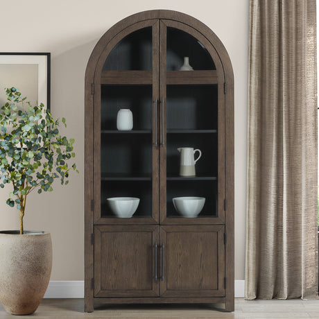 Burlington Cocoa Curio with Black Interior from Steve Silver - Luna Furniture