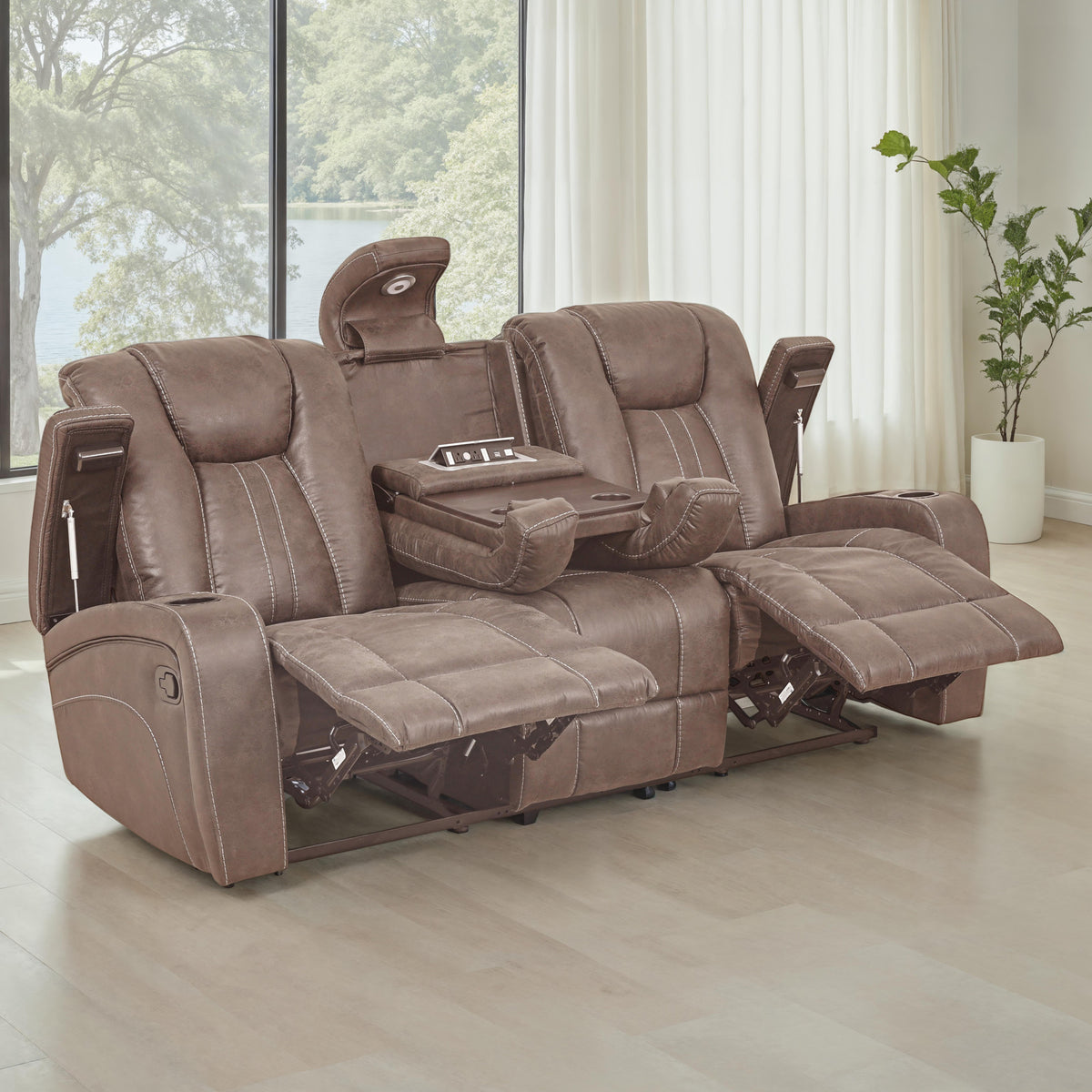 Marlow Sand Manual Reclining Sofa from Steve Silver - Luna Furniture