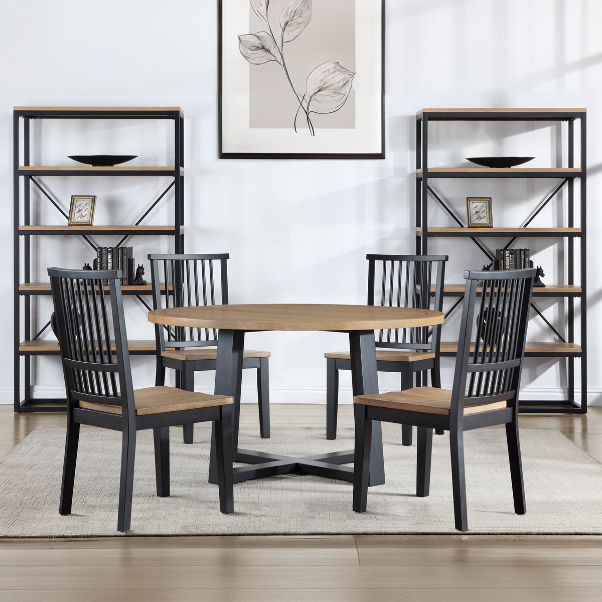 Magnolia Two-tone 54-inch Round Dining Table from Steve Silver - Luna Furniture