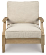 Clare View 2 Outdoor Chairs with End Table in Beige from Ashley Furniture - Luna Furniture