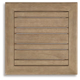 Clare View 2 Outdoor Lounge Chairs with 2 End Tables in Beige from Ashley - Luna Furniture