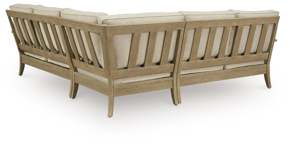 Clare View Beige 3-Piece Outdoor Sectional from Ashley - Luna Furniture