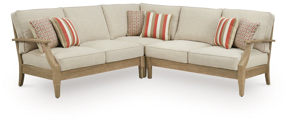 Clare View Beige 3-Piece Outdoor Sectional from Ashley - Luna Furniture