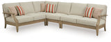 Clare View Beige 4-Piece Outdoor Sectional from Ashley - Luna Furniture