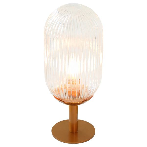 Clario Bronze Clear Glass Table Lamp