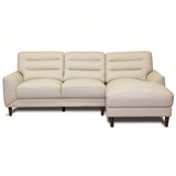 Clarion Genuine Cream Leather RAF Chaise Sectional from Ashcroft Furniture - Luna Furniture