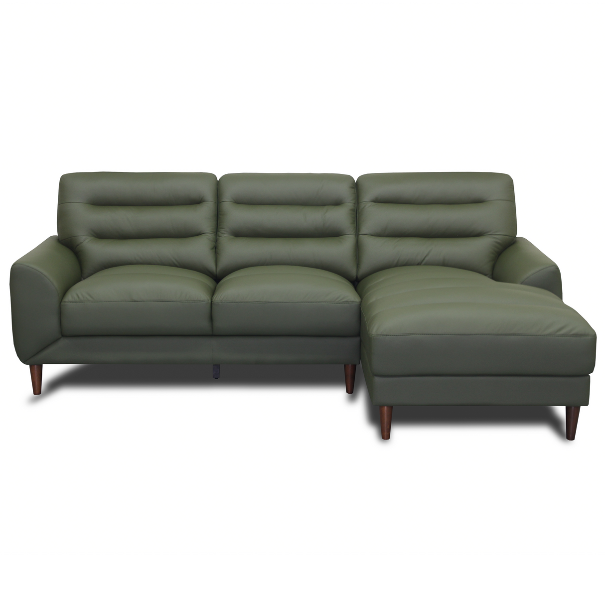 Clarion Genuine Green Leather RAF Chaise Sectional from Ashcroft Furniture - Luna Furniture