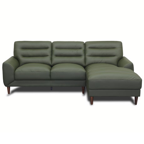 Clarion Genuine Green Leather RAF Chaise Sectional from Ashcroft Furniture - Luna Furniture