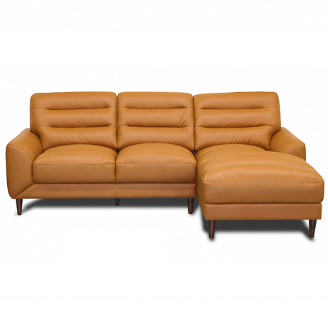Clarion Tan Genuine Leather RAF Chaise Sectional from Ashcroft Furniture - Luna Furniture