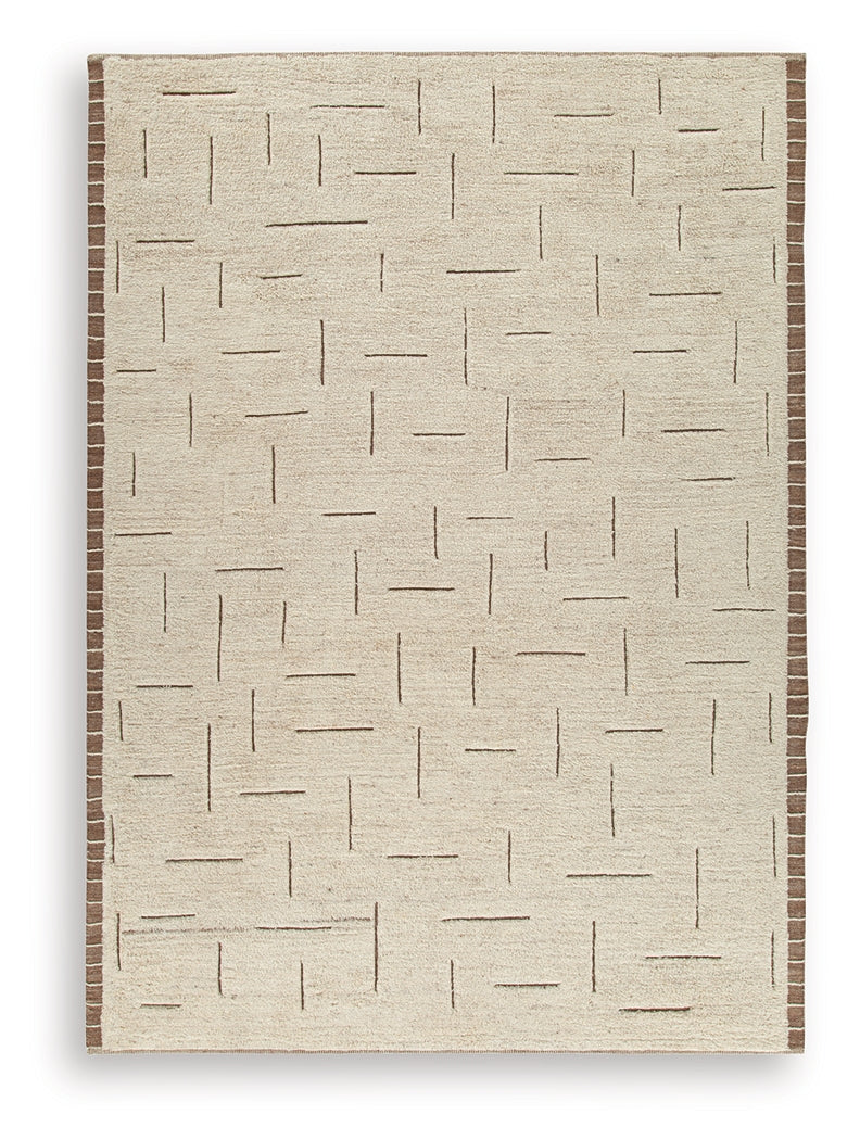 Clayman Beige/Brown Extra Large Rug from Ashley Furniture - Luna Furniture