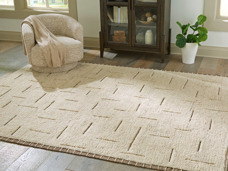 Clayman Beige/Brown Large Rug from Ashley Furniture - Luna Furniture