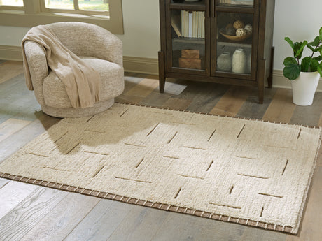 Clayman Beige/Brown Medium Rug from Ashley Furniture - Luna Furniture