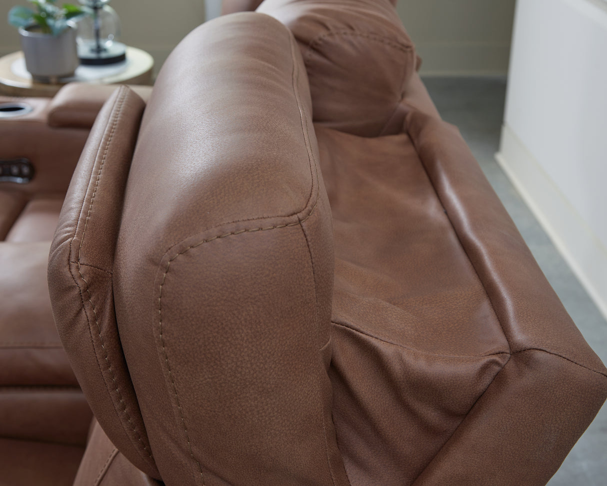 Clean-Slate Caramel Power Recliner from Ashley - Luna Furniture