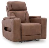 Clean-Slate Caramel Power Recliner from Ashley - Luna Furniture