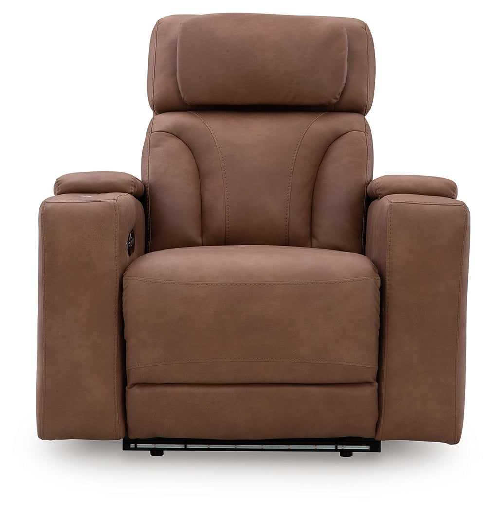 Clean-Slate Caramel Power Recliner from Ashley - Luna Furniture