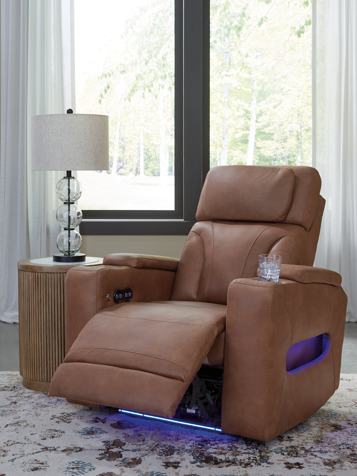 Clean-Slate Caramel Power Recliner from Ashley - Luna Furniture
