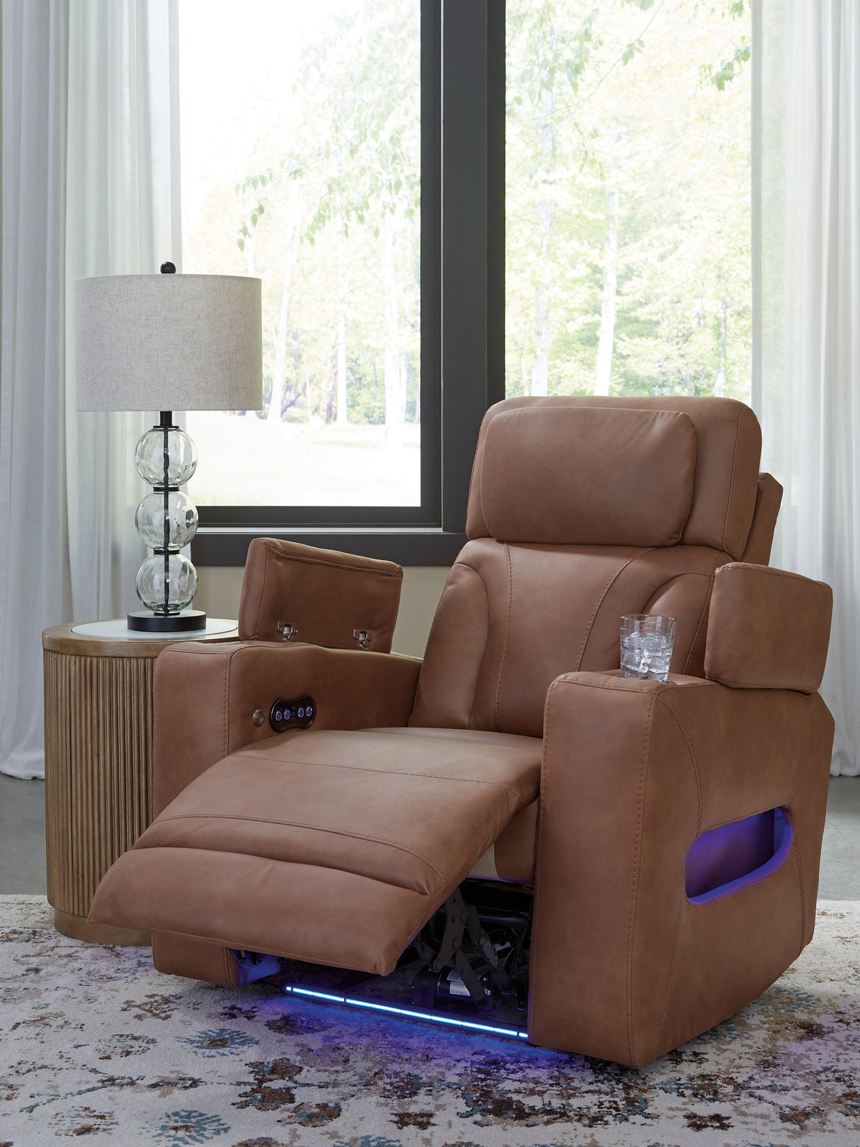 Clean-Slate Caramel Power Recliner from Ashley - Luna Furniture