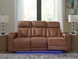 Clean-Slate Caramel Power Reclining Sofa from Ashley - Luna Furniture