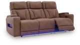 Clean-Slate Caramel Power Reclining Sofa from Ashley - Luna Furniture
