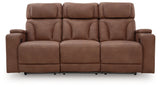 Clean-Slate Caramel Power Reclining Sofa from Ashley - Luna Furniture