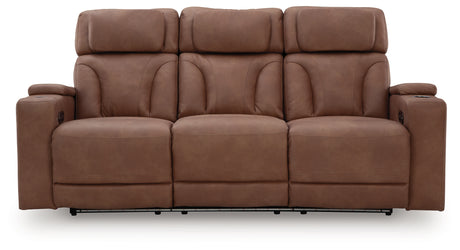 Clean-Slate Caramel Power Reclining Sofa from Ashley - Luna Furniture