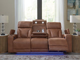 Clean-Slate Caramel Power Reclining Sofa from Ashley - Luna Furniture