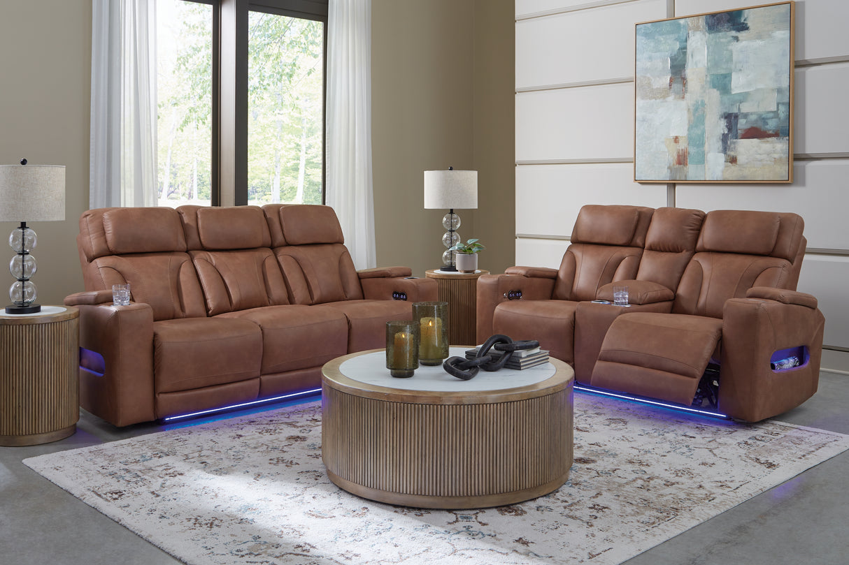 Clean-Slate Sofa and Loveseat in Caramel from Ashley - Luna Furniture