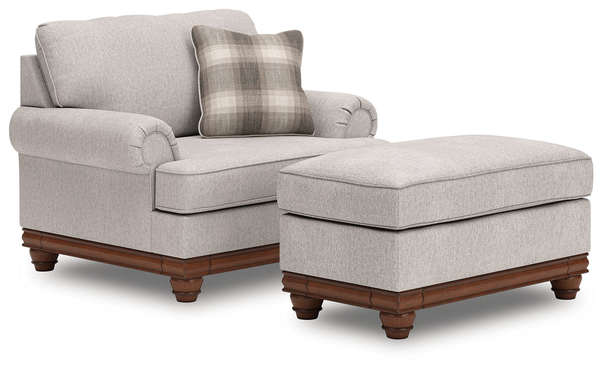 Clearbrooke Chair and Ottoman in Sandstone from Ashley - Luna Furniture