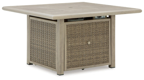 Cliff Trails Beige Fire Pit Table from Ashley - Luna Furniture