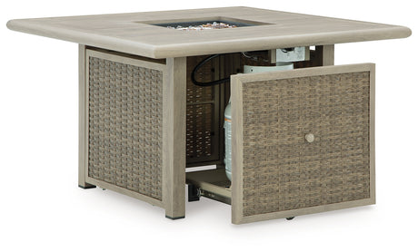 Cliff Trails Beige Fire Pit Table from Ashley - Luna Furniture