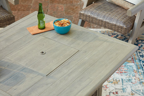 Cliff Trails Beige Fire Pit Table from Ashley - Luna Furniture