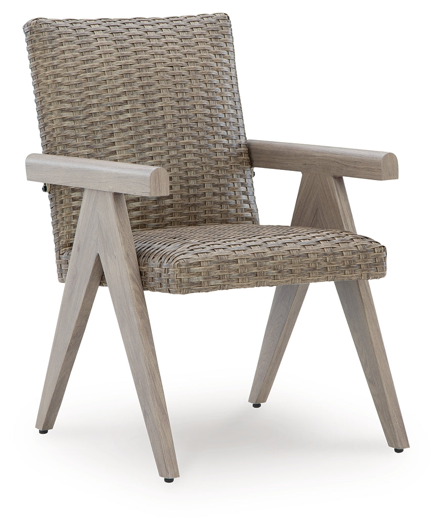Cliff Trails Beige Outdoor Arm Chair from Ashley - Luna Furniture