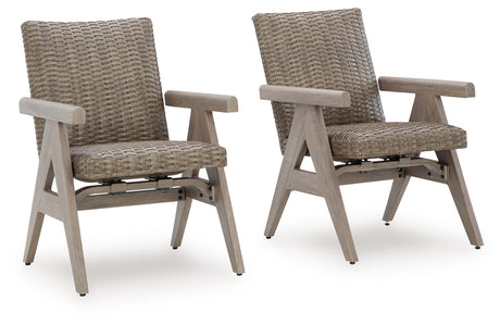 Cliff Trails Beige Outdoor Rocking Arm Chair from Ashley - Luna Furniture