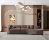 Cloe Coffee Velvet Curved 134" RAF Sectional from Nova Furniture - Luna Furniture