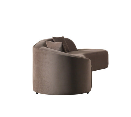 Cloe Coffee Velvet Curved 134" RAF Sectional from Nova Furniture - Luna Furniture