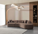 Cloe Coffee Velvet Curved 134" RAF Sectional from Nova Furniture - Luna Furniture