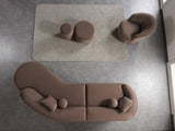 Cloe Coffee Velvet Curved 134" RAF Sectional from Nova Furniture - Luna Furniture