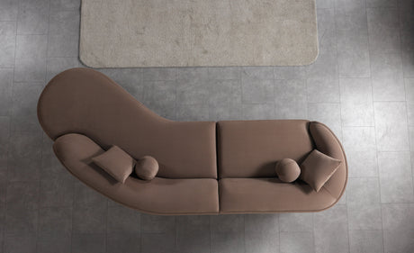 Cloe Coffee Velvet Curved 134" RAF Sectional from Nova Furniture - Luna Furniture