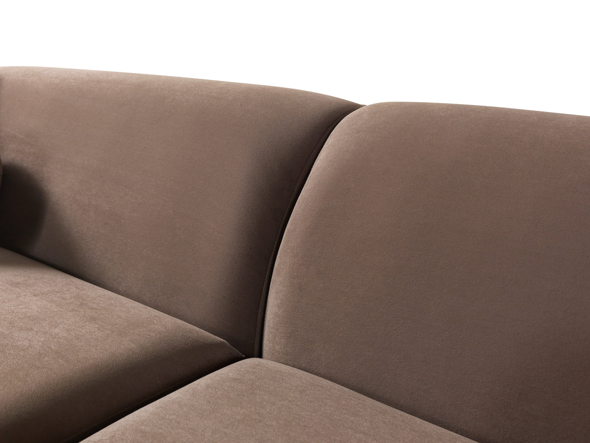 Cloe Coffee Velvet Curved 134" RAF Sectional from Nova Furniture - Luna Furniture