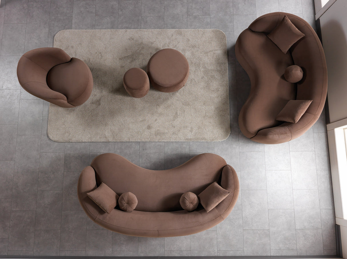 Cloe Coffee Velvet Stool from Nova Furniture - Luna Furniture