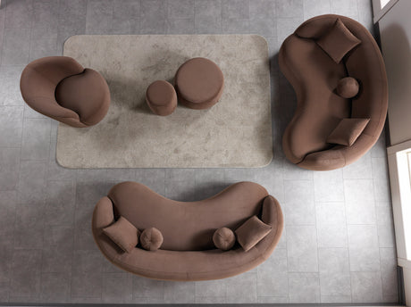 Cloe Coffee Velvet Stool from Nova Furniture - Luna Furniture