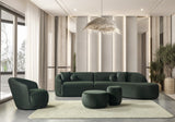 Cloe Green Velvet Curved 134" RAF Sectional from Nova Furniture - Luna Furniture