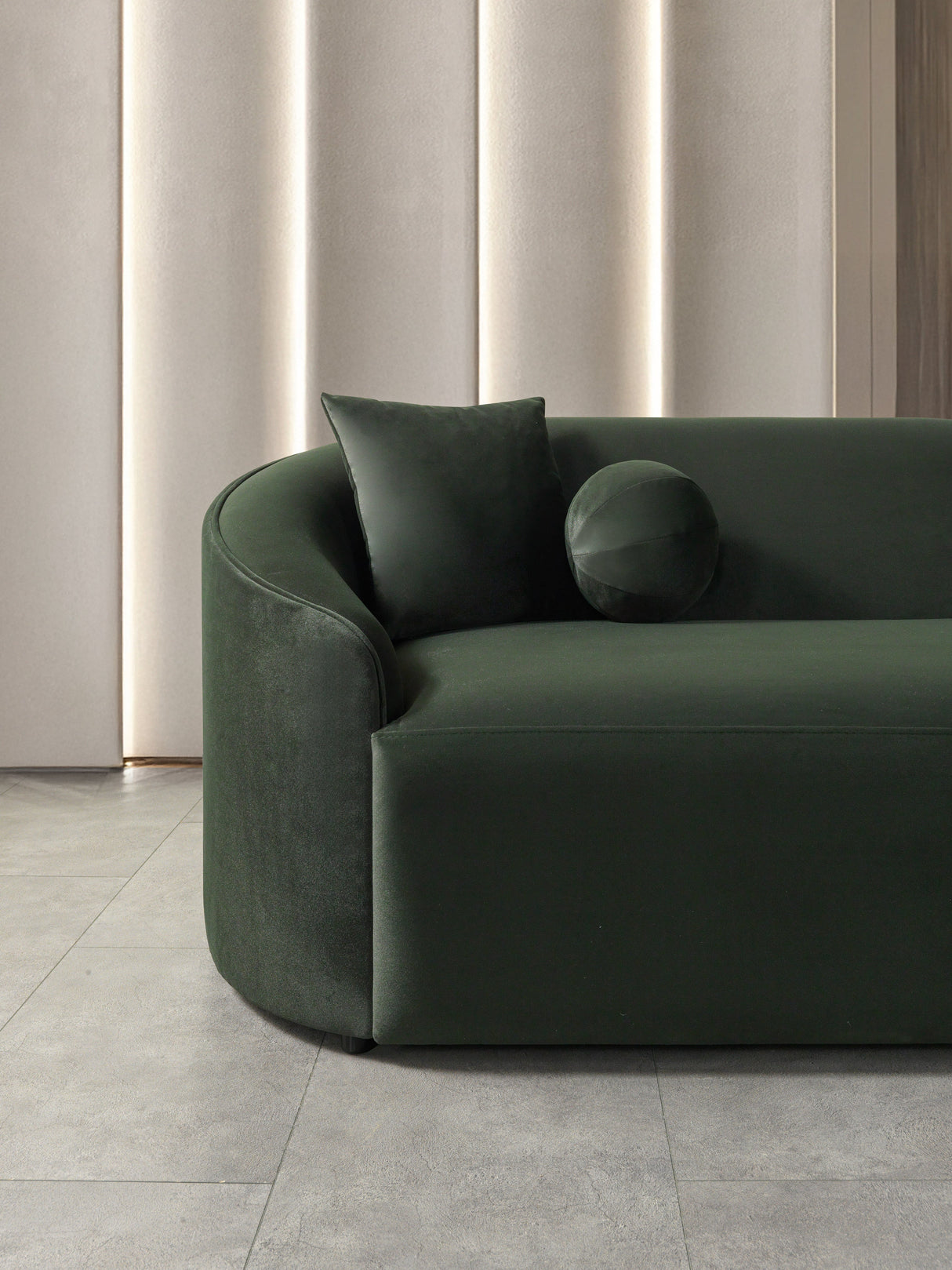 Cloe Green Velvet Curved 134" RAF Sectional from Nova Furniture - Luna Furniture