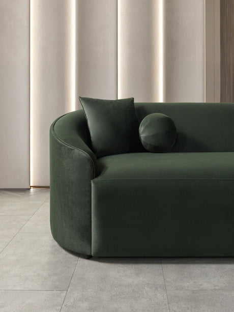 Cloe Green Velvet Curved 134" RAF Sectional from Nova Furniture - Luna Furniture