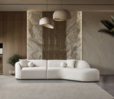 Cloe Ivory Velvet Curved 134" RAF Sectional from Nova Furniture - Luna Furniture