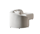 Cloe Ivory Velvet Curved 134" RAF Sectional from Nova Furniture - Luna Furniture