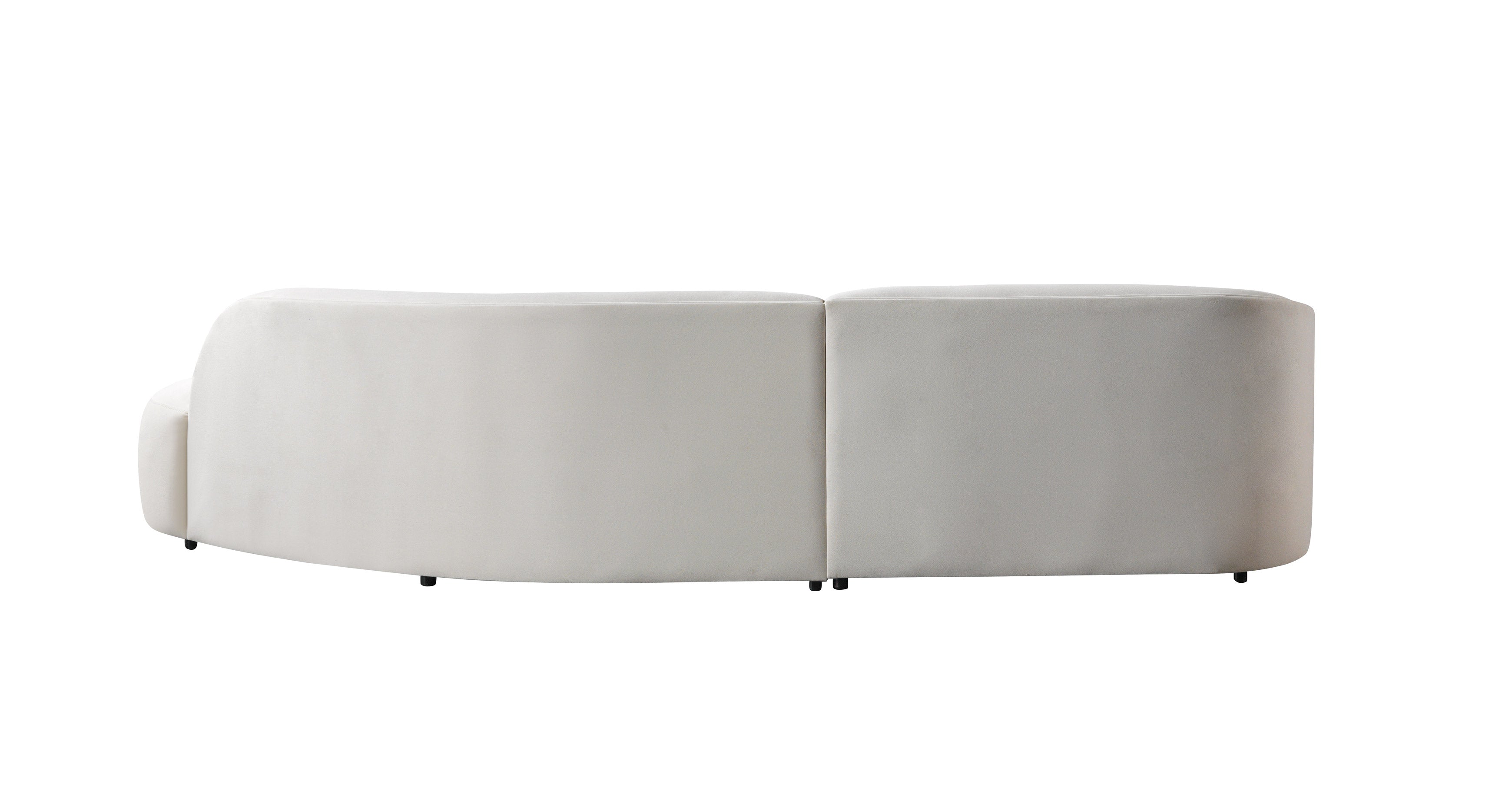 Nova Furniture Cloe Ivory Velvet Curved 134