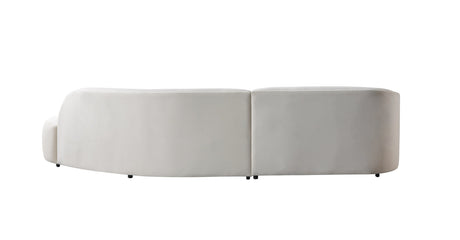 Cloe Ivory Velvet Curved 134" RAF Sectional from Nova Furniture - Luna Furniture