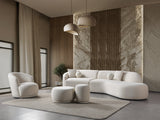 Cloe Ivory Velvet Curved 134" RAF Sectional from Nova Furniture - Luna Furniture